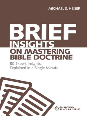 cover image of Brief Insights on Mastering Bible Doctrine